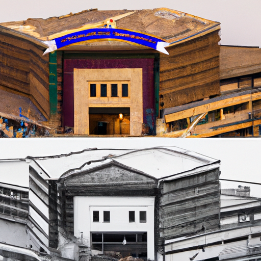 תמונה צמודה המציגה את השינוי של אולם מרכז מורשת מנחם בגין במהלך השנים